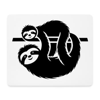 Cheerful sloths animal - Mouse Pad (horizontal) - white - Front