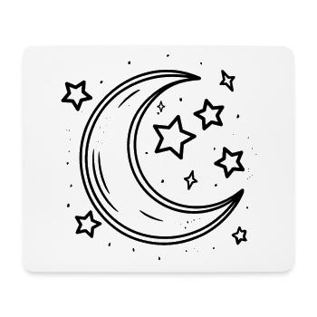 Halbmond Mondsichel Mond und Sterne - Mousepad (Querformat) - Weiß - Vorne