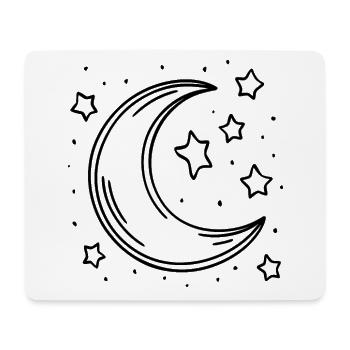 Halbmond Mondsichel Mond und Sterne - Mousepad (Querformat) - Weiß - Vorne