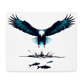 Adler auf der Jagd - Mousepad (Querformat) - Weiß - Vorne