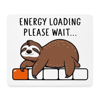 Faultier Energy Loading Please Wait - Mousepad (Querformat) - Weiß - Vorne