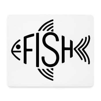 Os de poisson, squelette, pêche à chevrons - Tapis de souris (format paysage) - blanc - Devant