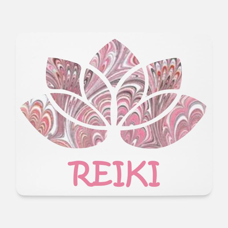 reiki with lotus e 65 - Mouse Pad (horizontal) - white