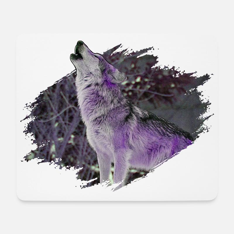 wolf - Mouse Pad (horizontal) - white