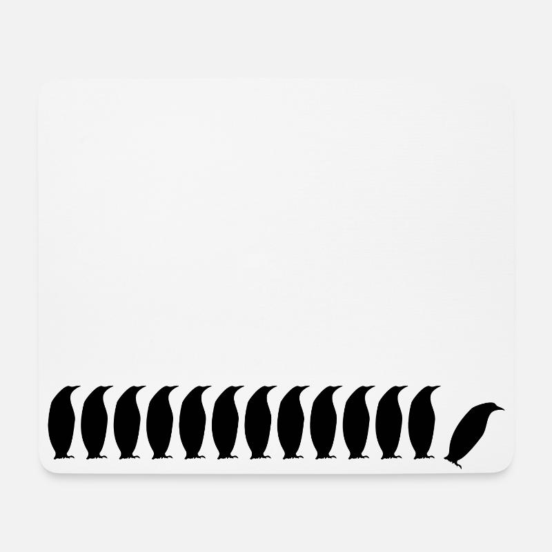 Pingouins noirs - Tapis de souris (format paysage) - blanc