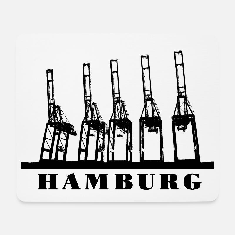 Hamburger Hafenkräne - Mousepad (Querformat) - Weiß