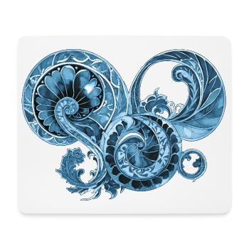 Blue Ornament - Mouse Pad (horizontal) - white - Front