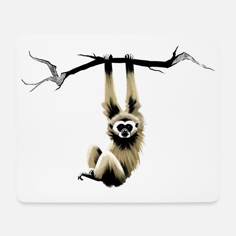Gibbon - Mousepad (Querformat) - Weiß