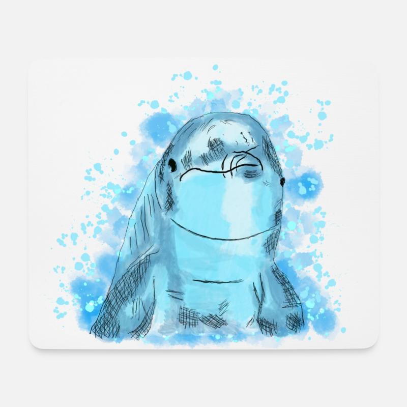 Delfin - Mousepad (Querformat) - Weiß