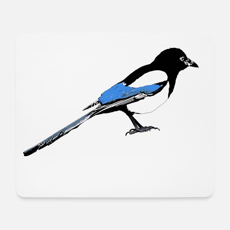 Elster - Mousepad (Querformat) - Weiß