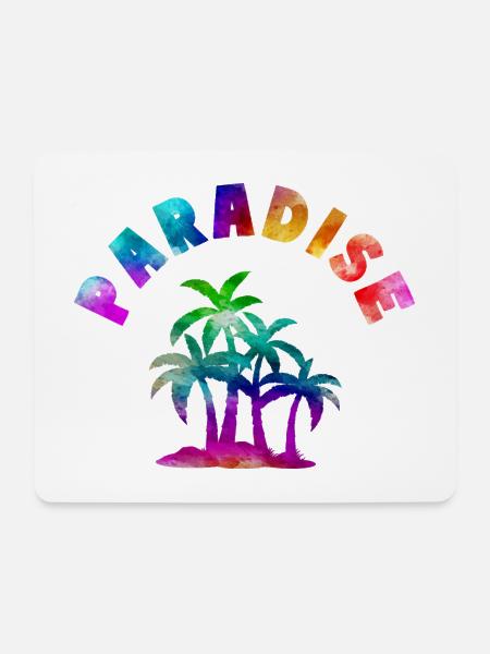 Tropical Paradise Motto - Mousepad (Querformat) - Weiß