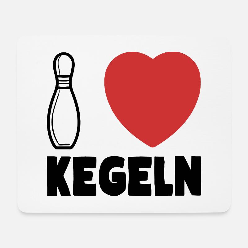 I LOVE KEGELN Kegler Motto - Mousepad (Querformat) - Weiß