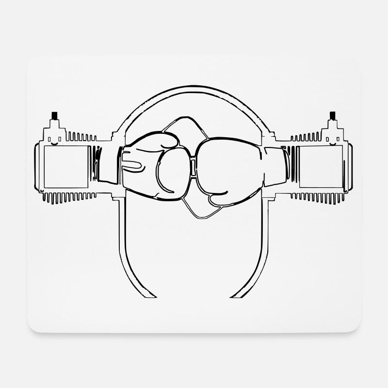 Boxer Motor - Mousepad (Querformat) - Weiß