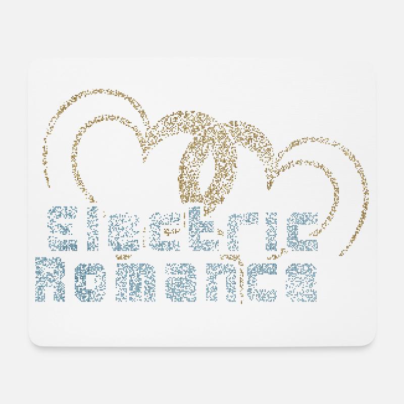 Pixelherzen: Elektrische Romanze - Mousepad (Querformat) - Weiß