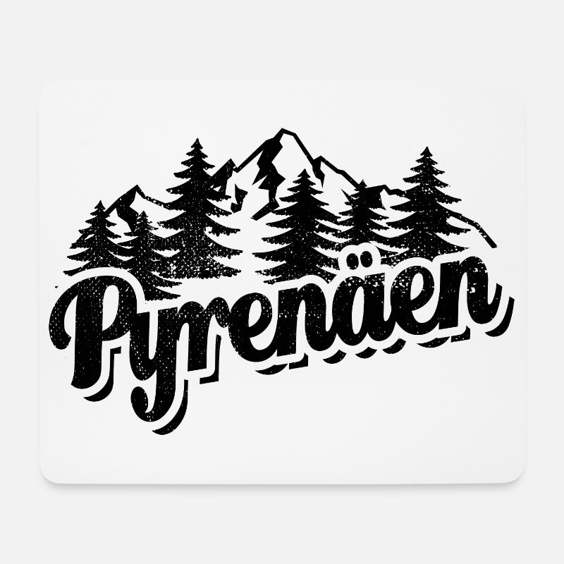 Pyrenäen - Wald und Berge Wandern Erholung - Mousepad (Querformat) - Weiß
