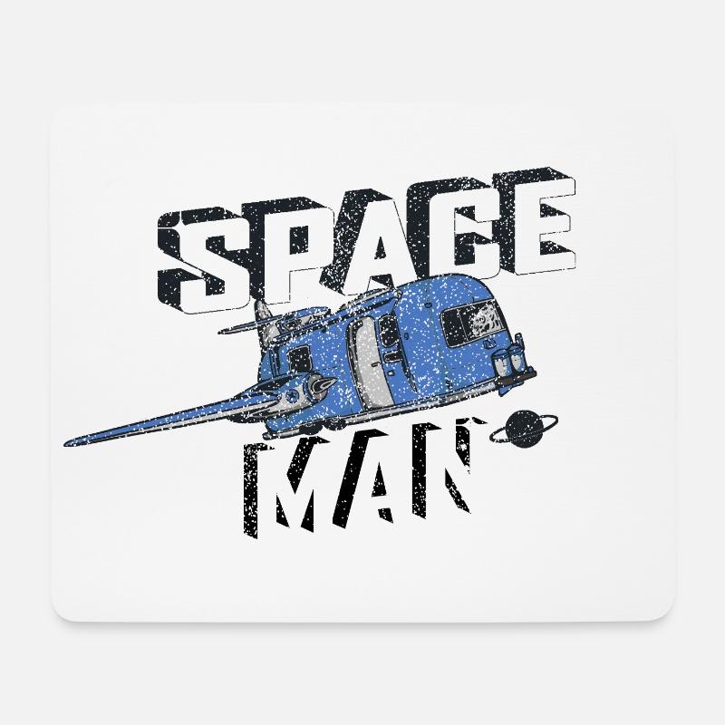 SPACE MAN IM VAN - Mousepad (Querformat) - Weiß