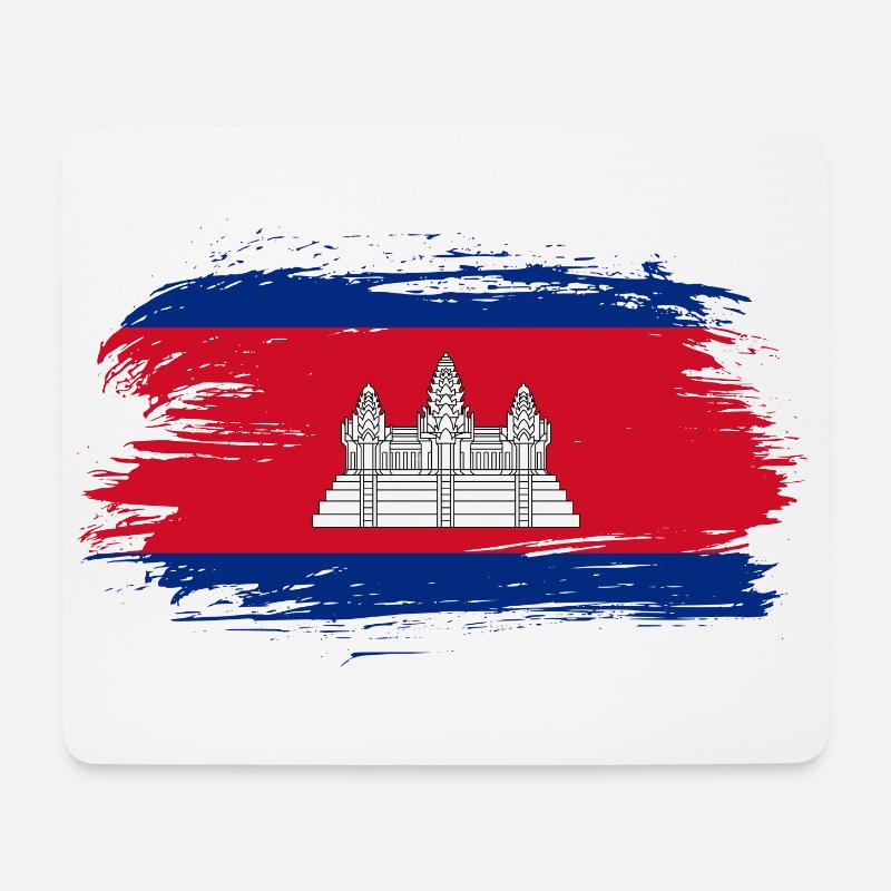 Cambodia flag flag - Mouse Pad (horizontal) - white