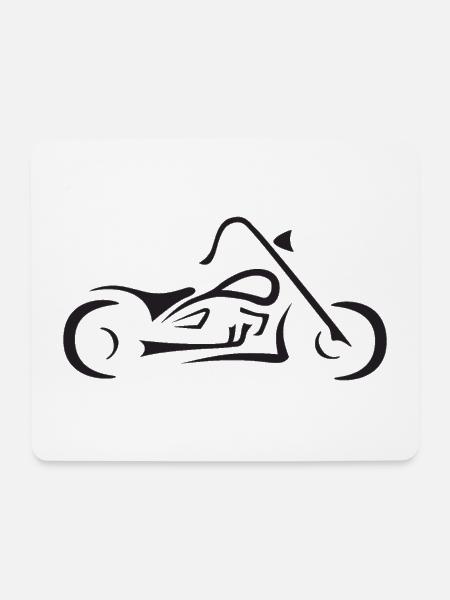 Motorrad Strichzeichnung - Mousepad (Querformat) - Weiß