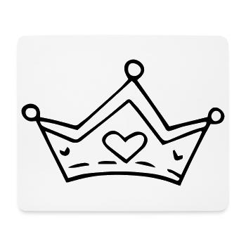 Princess Queen Crown Heart Crown - Mouse Pad (horizontal) - white - Front