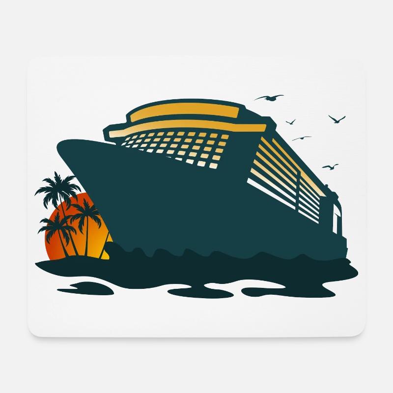 Kreuzfahrt, Kreuzfahrtschiff, Schiffsreise - Mousepad (Querformat) - Weiß