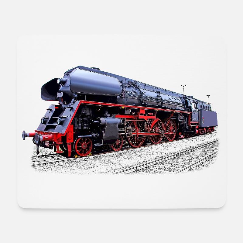 Dampflok 01 519 in Farbe - Mousepad (Querformat) - Weiß