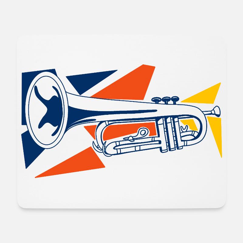 Trompete Pop Art - Mousepad (Querformat) - Weiß