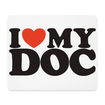I love My doc Herz Shirt - Mousepad (Querformat) - Weiß - Vorne