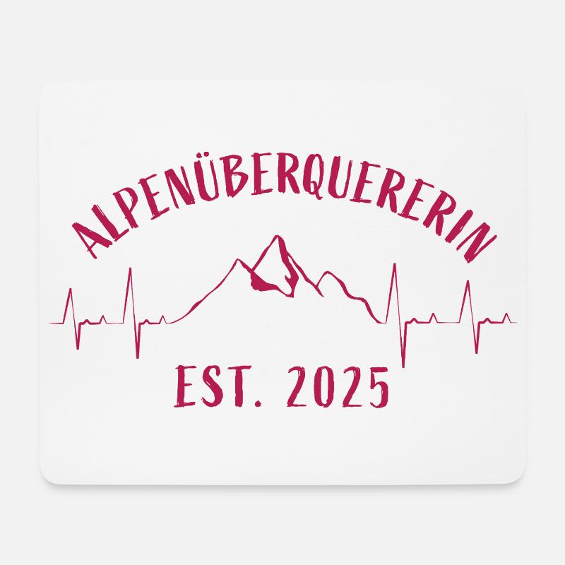 Alpenüberquererin 2025 - Alpenüberquerung Frau - Mousepad (Querformat) - Weiß