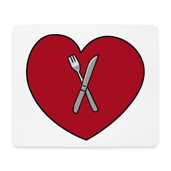 Koch ein Herz fürs Essen Restaurant Gourmet Kochen - Mousepad (Querformat) - Weiß - Vorne