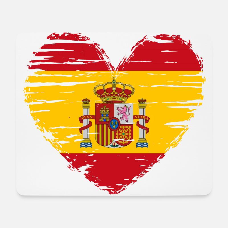 Spanien Herz Flagge Fahne Wappen - Mousepad (Querformat) - Weiß