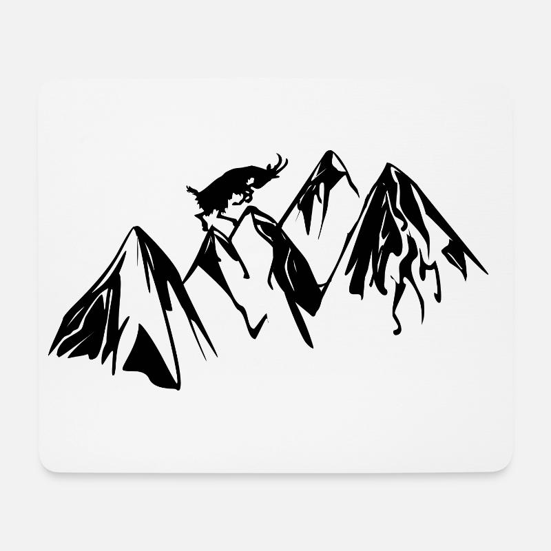 Berg Ziege Wandern Gipfel Geschenk Geschenkidee - Mousepad (Querformat) - Weiß