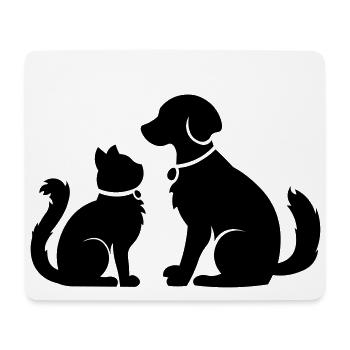 Cat dog together - cat dog together - pets - Mouse Pad (horizontal) - white - Front