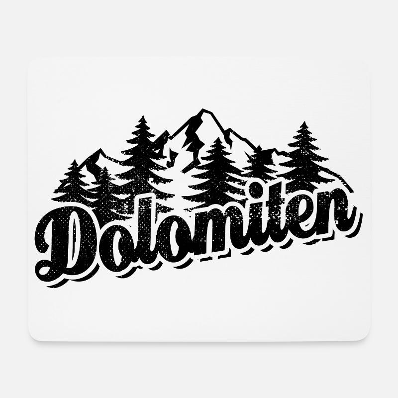 Dolomiten - Wald und Berge Wandern Erholung - Mousepad (Querformat) - Weiß