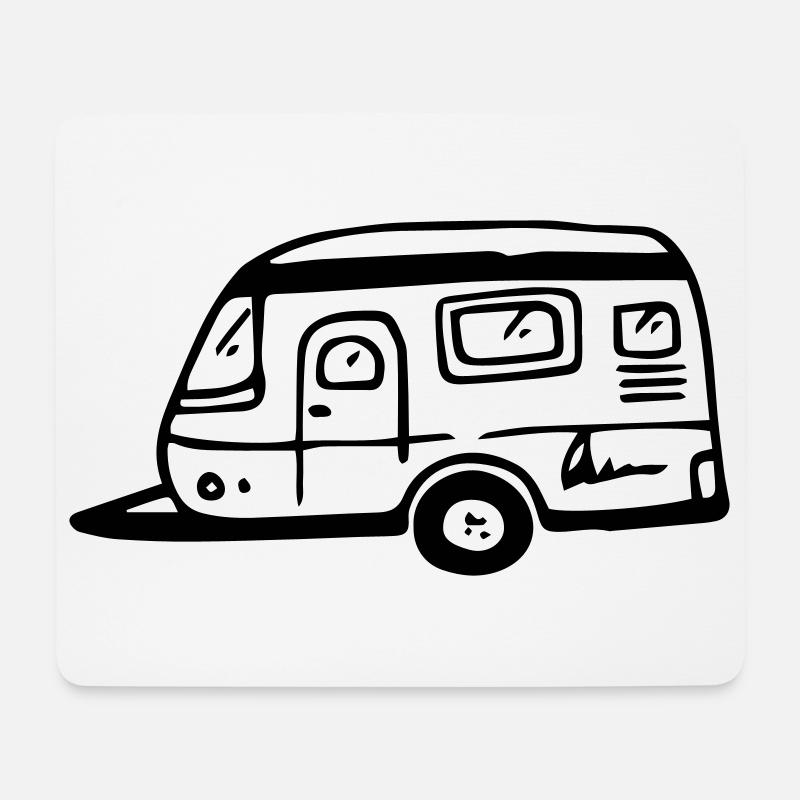Wohnwagen Camping Wohnanhänger - Mousepad (Querformat) - Weiß