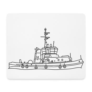 Tug or towing boat - Mouse Pad (horizontal) - white - Front