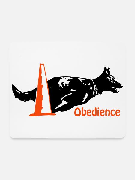 Obedience Kelpie Pylo mit Schrift - Mousepad (Querformat) - Weiß