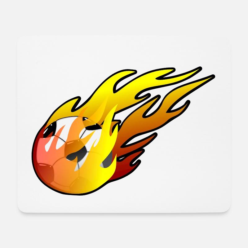 Flammenball - Mousepad (Querformat) - Weiß