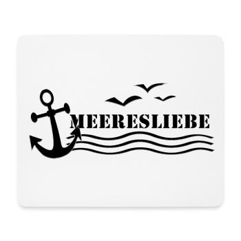 Meeresliebe schwarz Schriftzug | Yolo-Artwork - Mousepad (Querformat) - Weiß - Vorne