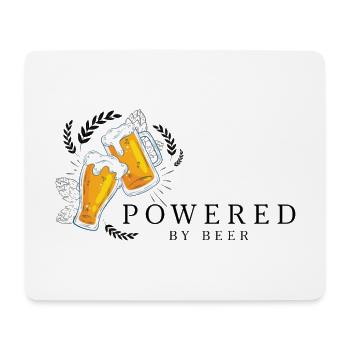 Powered by Beer Beer Toast - Mouse Pad (horizontal) - white - Front
