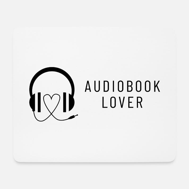 Audiobook Lover Hörbuch Liebhaber Hörspiele - Mousepad (Querformat) - Weiß