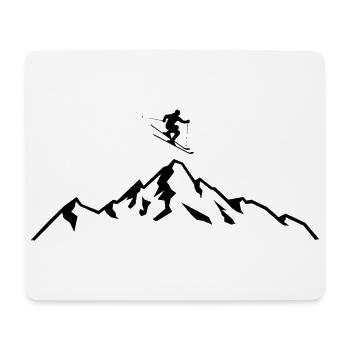 Ski, Apres Ski, Wintersport, Skiurlaub - Mousepad (Querformat) - Weiß - Vorne