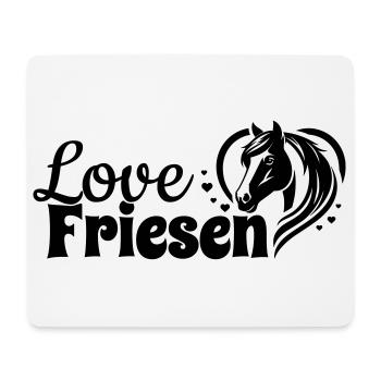 Friesen Love Herz Pferdekopf - Mousepad (Querformat) - Weiß - Vorne