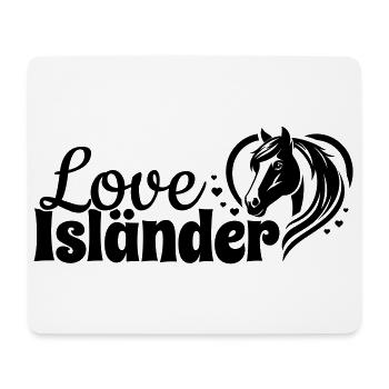Isländer Love Herz Pferdekopf - Mousepad (Querformat) - Weiß - Vorne