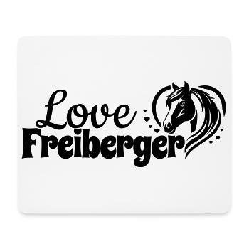 Freiberger Love Herz Pferdekopf - Mousepad (Querformat) - Weiß - Vorne