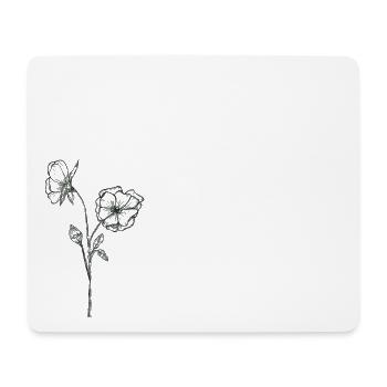 Blumen Flowers black - Mousepad (Querformat) - Weiß - Vorne