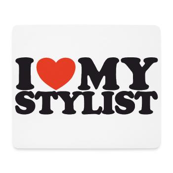 I love my stylist Herz Shirt - Mousepad (Querformat) - Weiß - Vorne