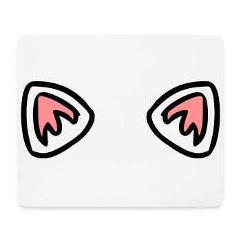 Ears Cat Snow Fox - Mouse Pad (horizontal) - white - Front