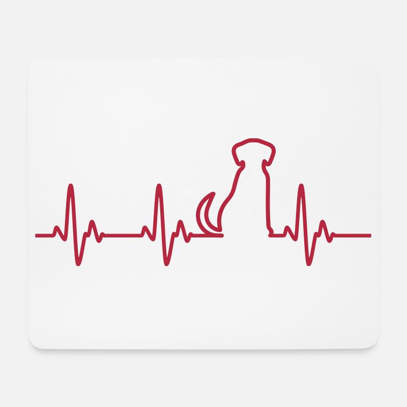 Hunde Herz - Mousepad (Querformat) - Weiß