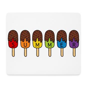 SUMMER SCHOKO EIS ESSEN REGENBOGEN BUNT SOMMER EIS - Mousepad (Querformat) - Weiß - Vorne