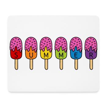 Summer Eis essen Regenbogen bunt pink Sommer Eis - Mousepad (Querformat) - Weiß - Vorne